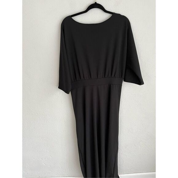 Livd Woman Black V-Neck Three-Quarter Sleeve Maxi Dress, Size 1X - Picture 6 of 7